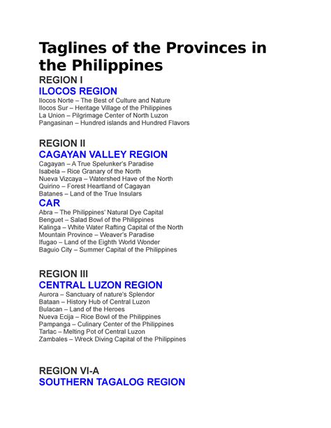 ilocos sur tagline|TAGLINES OF THE PROVINCES IN THE PHILIPPINES .